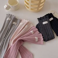 Femmes Style Japonais Couleur Unie Coton Crew Socks Une Paire main image 3