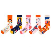 Unisex Basic Streetwear Cartoon Cotton Jacquard Crew Socks A Pair main image 6