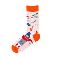 Unisex Basic Streetwear Cartoon Cotton Jacquard Crew Socks A Pair sku image 1