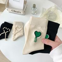 Women's Simple Style Streetwear Geometric Heart Shape Cotton Crew Socks A Pair main image 4