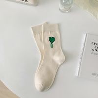 Women's Simple Style Streetwear Geometric Heart Shape Cotton Crew Socks A Pair sku image 2