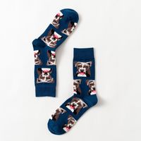 Men's Streetwear Dog Cotton Crew Socks A Pair sku image 2