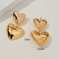 1 Pair French Style Heart Shape Plating Alloy Drop Earrings main image 2