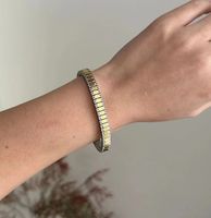 Rétro Style Simple Forme De Cœur Couleur Unie Acier Inoxydable Placage Plaqué Or 18k Bracelet main image 6