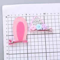 Kid's Cartoon Style Solid Color Cloth Sequins Bowknot Hair Clip main image 5