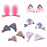 Kid's Cartoon Style Solid Color Cloth Sequins Bowknot Hair Clip main image 1