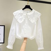 Preppy Style Solid Color Polyester T-shirts & Blouses sku image 7