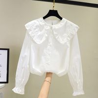 Preppy Style Solid Color Polyester T-shirts & Blouses sku image 8