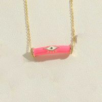 Vintage Style Simple Style Eye Copper Plating Inlay Zircon 14k Gold Plated Pendant Necklace sku image 7