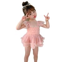 Girl's Solid Color One-pieces Kids Swimwear sku image 1