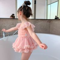 Girl's Solid Color One-pieces Kids Swimwear main image 3