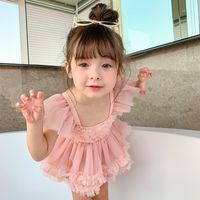 Girl's Solid Color One-pieces Kids Swimwear main image 1