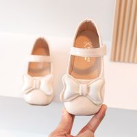 Girl's Basic Vintage Style Solid Color Bowknot Round Toe Flats main image 2