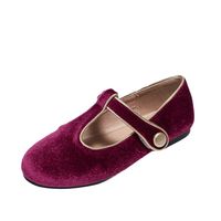 Girl's Vintage Style Solid Color Point Toe Flats main image 5