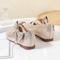 Girl's Basic Vintage Style Solid Color Bowknot Round Toe Flats main image 5