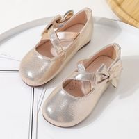 Girl's Basic Vintage Style Solid Color Bowknot Round Toe Flats sku image 2
