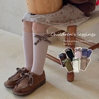 Girl's Cute Vintage Style Pastoral Bow Knot Cotton Crew Socks 1 Piece main image 4