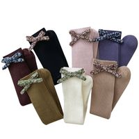Girl's Cute Vintage Style Pastoral Bow Knot Cotton Crew Socks 1 Piece main image 3