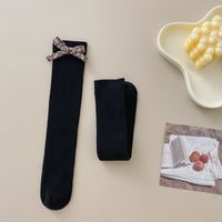 Girl's Cute Vintage Style Pastoral Bow Knot Cotton Crew Socks 1 Piece sku image 1