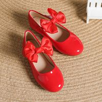 Girl's Vintage Style Solid Color Bowknot Point Toe Flats main image 4