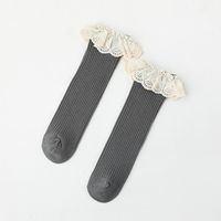 Girl's Vintage Style Pastoral Solid Color Cotton Crew Socks 1 Piece sku image 9
