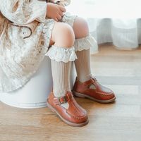Mädchen Vintage-stil Pastoral Einfarbig Baumwolle Crew Socken 1 Stück main image 4