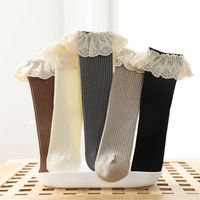 Girl's Vintage Style Pastoral Solid Color Cotton Crew Socks 1 Piece main image 3