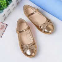 Girl's Vintage Style Solid Color Bowknot Round Toe Flats sku image 2