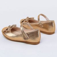 Girl's Vintage Style Solid Color Bowknot Round Toe Flats main image 3