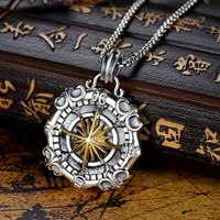 Hip-hop Retro Compass Copper Unisex Pendant Necklace sku image 2