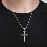 Streetwear Cross Copper Pendant Necklace main image 4