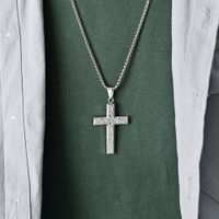 Hip-hop Cross Titanium Steel Polishing Men's Pendant Necklace main image 4
