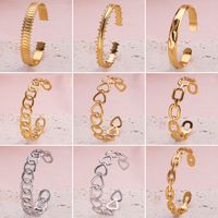 Casual Classic Style C Shape Lines Stainless Steel Plating Gold Plated Silver Plated Bangle main image 1