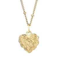 Titanium Steel 18K Gold Plated Simple Style Inlay Heart Shape Resin Pendant Necklace sku image 12