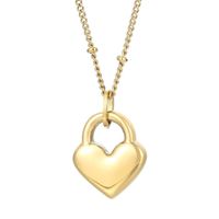 Titanium Steel 18K Gold Plated Simple Style Inlay Heart Shape Resin Pendant Necklace sku image 14