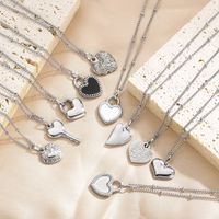 Titanium Steel 18K Gold Plated Simple Style Inlay Heart Shape Resin Pendant Necklace main image 6