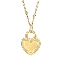 Titanium Steel 18K Gold Plated Simple Style Inlay Heart Shape Resin Pendant Necklace sku image 28