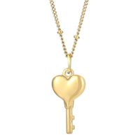 Titanium Steel 18K Gold Plated Simple Style Inlay Heart Shape Resin Pendant Necklace sku image 25