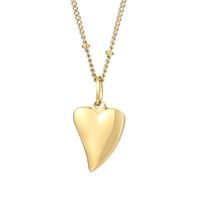 Titanium Steel 18K Gold Plated Simple Style Inlay Heart Shape Resin Pendant Necklace sku image 26