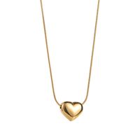 Stainless Steel Casual Simple Style Heart Shape Pendant Necklace sku image 1