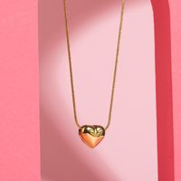 Stainless Steel Casual Simple Style Heart Shape Pendant Necklace main image 3