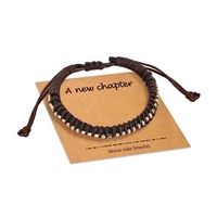 Simple Style Solid Color Leather Rope Rope Titanium Steel Unisex Drawstring Bracelets main image 9