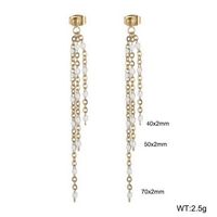 1 Pair Elegant Geometric Titanium Steel Resin 18K Gold Plated Drop Earrings sku image 14