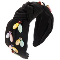 Women's Elegant Vintage Style Classic Style Solid Color Cloth Inlay Resin Rhinestones Hair Band sku image 5