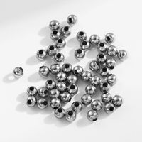 1 Satz Durchmesser 3mm Durchmesser 8mm Loch 1~1.9mm Loch 2~2.9mm Rostfreier Stahl Einfarbig Poliert Perlen main image 5