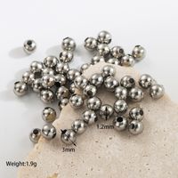 1 Set Diameter 3mm Diameter 8mm Hole 1~1.9mm Hole 2~2.9mm Stainless Steel Solid Color Polished Beads sku image 1