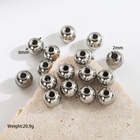 1 Satz Durchmesser 3mm Durchmesser 8mm Loch 1~1.9mm Loch 2~2.9mm Rostfreier Stahl Einfarbig Poliert Perlen main image 2
