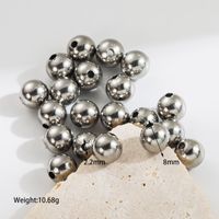 1 Satz Durchmesser 3mm Durchmesser 8mm Loch 1~1.9mm Loch 2~2.9mm Rostfreier Stahl Einfarbig Poliert Perlen sku image 4