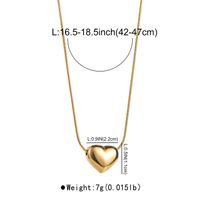 Stainless Steel Casual Simple Style Heart Shape Pendant Necklace main image 2