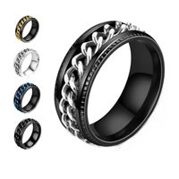 Simple Style Geometric Titanium Steel Chain Men's Rings main image 5